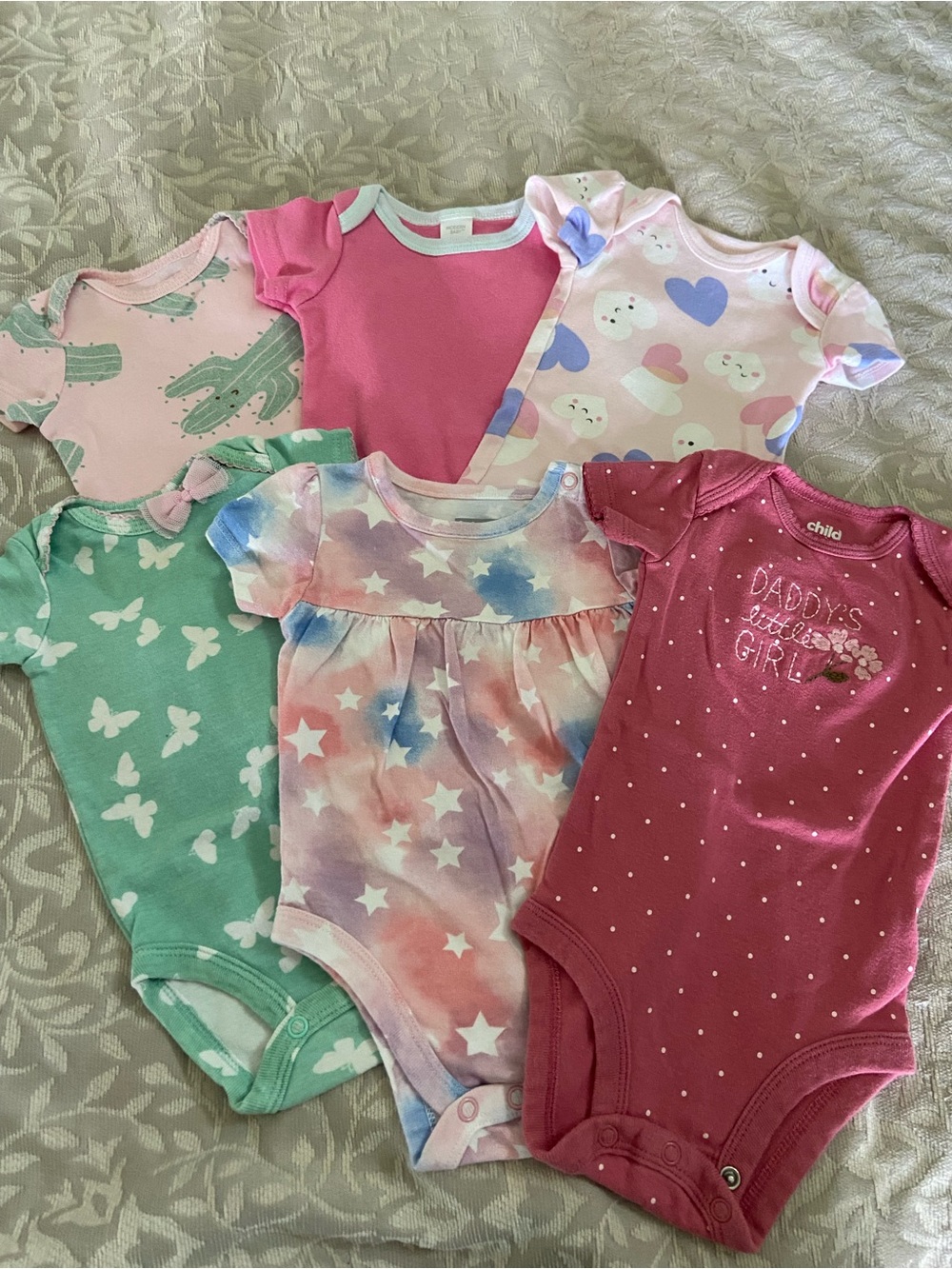 Carter's Assorted Pink, Green & Multicolor Baby One-Piece Bodysuits Set